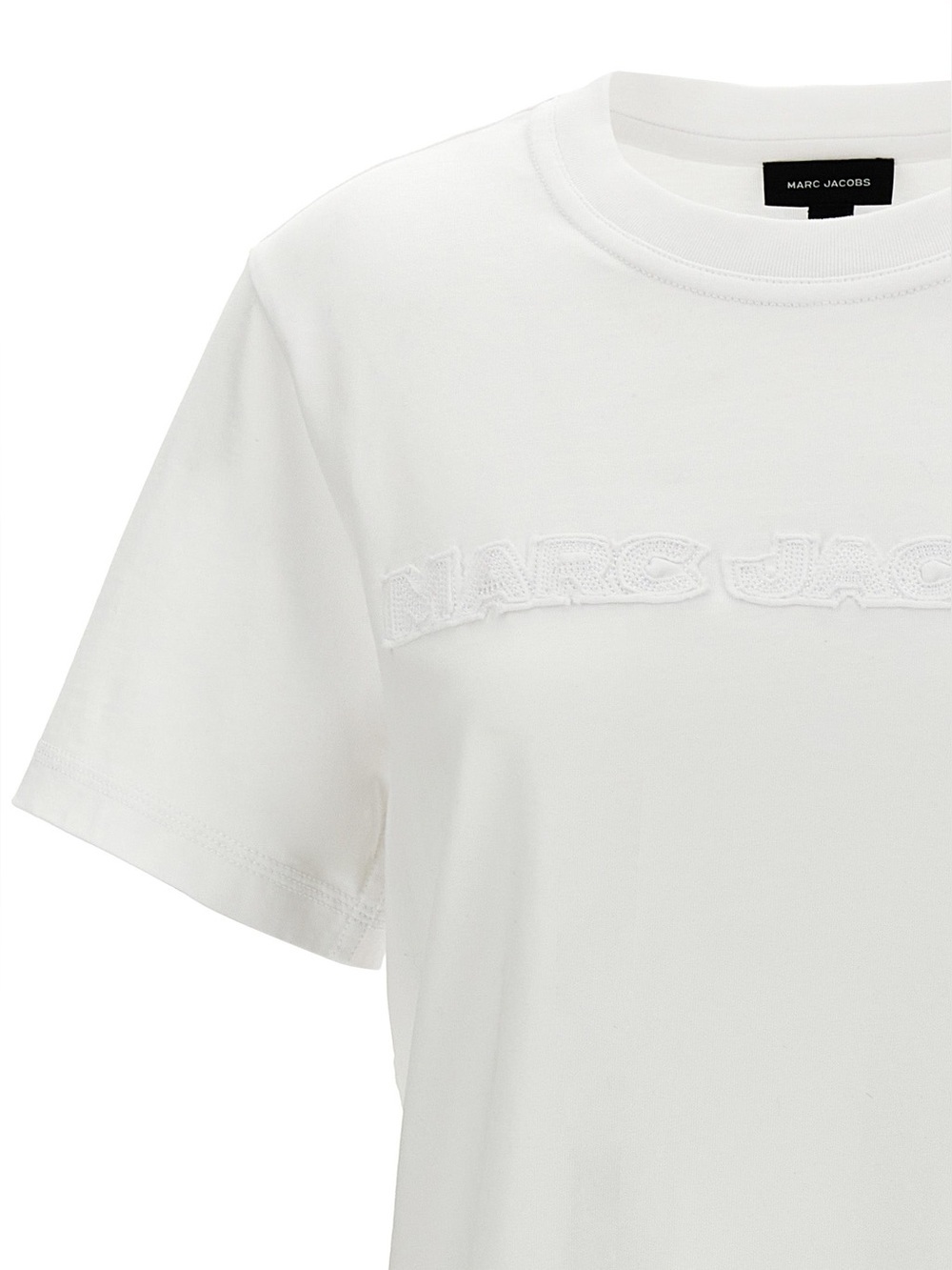 Marc Jacobs embossed logo baby tee large chic white cotton crew neck ssense chic